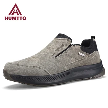 Мужская походная обувь HUMTTO из натуральной кожи, водонепроницаемая спортивная мужская обувь, Роскошные Дизайнерские кроссовки для альпинизма, треккинга, безопасности на открытом воздухе, мужские кроссовки