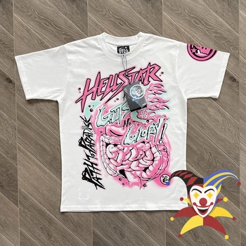 Футболка Hellstar No Guts No Glory Для мужчин и женщин, розовая футболка с принтом лучшего качества