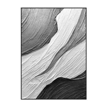 Ручная роспись маслом абстрактная черно-белая текстура украшение крыльца современная простая гостиная диван фон стены