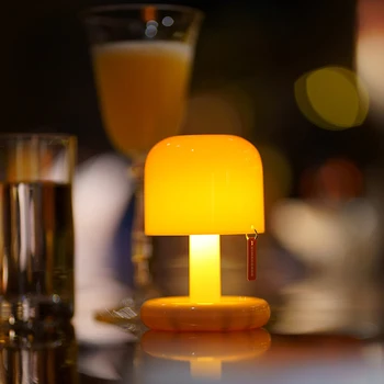 Мини-настольный ночной светильник Sunset, креативный USB перезаряжаемый светодиодный ночник в виде гриба для кофейни, домашнего декора, спальни