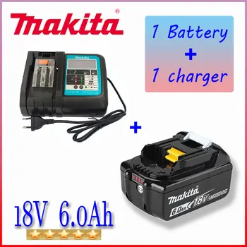 Makita 18V Battery 6000mAh Аккумуляторная Батарея для Электроинструментов со светодиодной литий-ионной Заменой LXT BL1860B BL1860 BL1850 + Зарядное устройство 3A