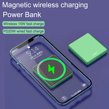 Магнитная Беспроводная Зарядка Для iPhone 13 12 Pro Max Airpods 10000 мАч Power Bank Быстрое Индуктивное Зарядное Устройство Внешний Аккумулятор Телефона