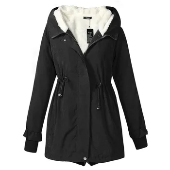 Осенне-зимняя женская теплая куртка, теплая и толстая хлопчатобумажная куртка средней длины