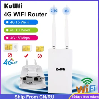 KuWFi Водонепроницаемый Наружный 4G WiFi Маршрутизатор 150 Мбит/с CAT4 LTE Маршрутизаторы 3G/4G SIM-карта Маршрутизатор Модем для IP-камеры/Внешнего покрытия WiFi