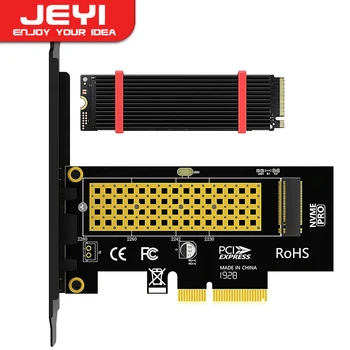 Адаптер JEYI M.2 PCIe для NVMe с алюминиевым радиатором, плата расширения PCIe4.0 X4 Gen4 NVMe M.2 64 Гбит/с, 2230/2242/2260/2280 M-key