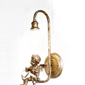 Скандинавский креативный Ангел настенный светильник прикроватная лампа для спальни Американская гостиная настольная лампа для коридора Французский настенный светильник