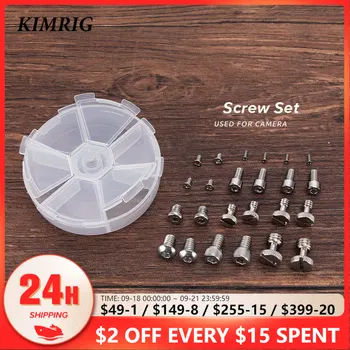 KIMRIG Полный комплект из 24 крепежных винтов для камер, ручек, пластин включает 1/4 ”, 3/8”, M2.5, M3/M4