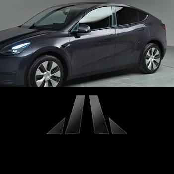 Для Tesla Model S 2016-2023 Прозрачная защитная пленка из ТПУ Для наружных окон BC, полоски на центральной стойке, Автомобильная наклейка, Автомобильные аксессуары