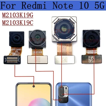 Задняя Камера Для Xiaomi Redmi Note 10 5G M2103K19G, M2103K19C Фронтальная Селфи-Камера, Обращенная Назад, Широкая Основная Камера с Макросъемкой Глубины, Гибкие Детали