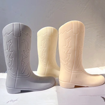 Сапоги в ковбойском стиле, Силиконовая форма для Свечи, Украшение дома, художественное произведение, красивая форма для обуви