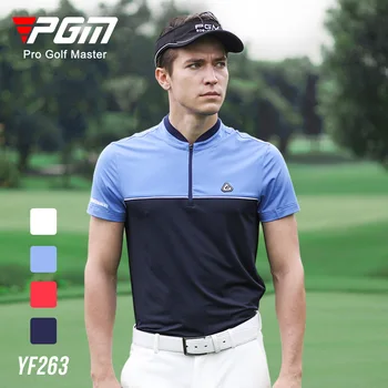 Мужская одежда для гольфа PGM, летние дышащие топы с короткими рукавами, быстросохнущие футболки