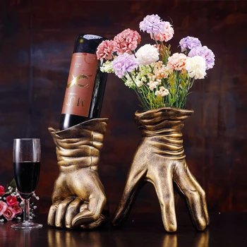 Винтажное креативное украшение стойки для красного вина, украшение вазы в форме жеста, многоцелевое украшение витрины бара