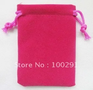 300шт 7X9 см красивые ярко-розовые Бархатные овальные подарочные Пакеты для Ювелирных Изделий