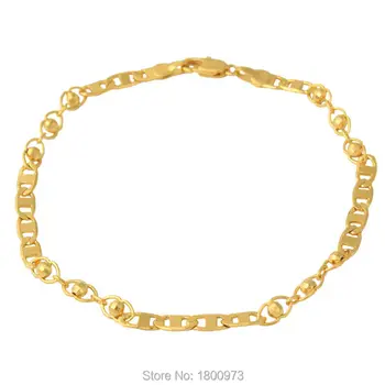 Высококачественные браслеты-цепочки золотого цвета для женщин/мужчин, модные ювелирные изделия, бесплатная доставка