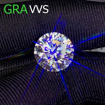 Муассанит сверкающий D-цвет VVS1 Круглой Огранки Настоящие россыпные драгоценные камни Проходят алмазный тест