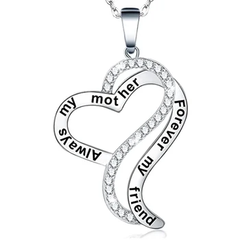 Креативное ожерелье Huitan с подвеской на День матери для мамы, двойное сердце с ослепительным фианитным камнем, подарок на Вечную любовь, модные ювелирные изделия, Прямая поставка