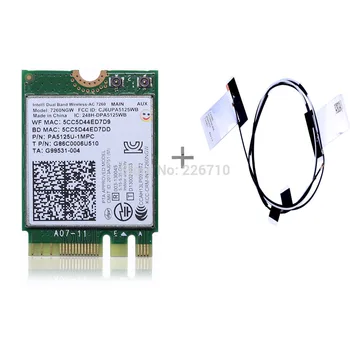 7260AC NGFF WiFi WLAN карта Bluetooth 4.0 и 2 ШТ IPEX-4 Gen4 IPEX MHF4 антенна