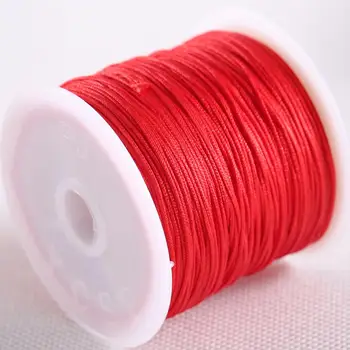 2 рулона нейлоновой нити 0,5 мм для самостоятельного изготовления шейного браслета, Кисточки, бисероплетение, Красный шнур 50 м/рулон