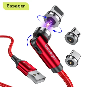 Essager 540 Вращающийся Магнитный кабель USB-C Магнитное Зарядное Устройство Micro USB Type C Кабель Для Мобильного телефона Кабель Для iPhone Xiaomi Poco Huawei