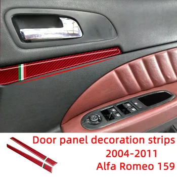 Декоративные полоски на дверной панели, отделка из красного углеродного волокна, автомобильные наклейки для 2004-2011 Alfa Romeo 159, аксессуары для интерьера