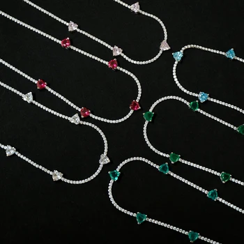 Рубиновое Ожерелье Amorita с несколькими Сердцами