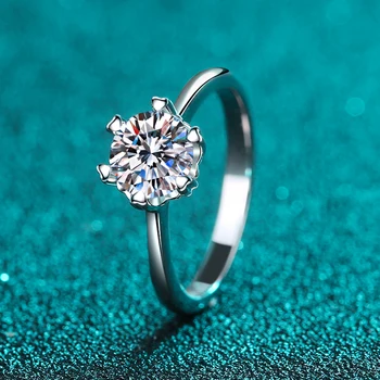 D Color 1.2CT Clamerstone на День Святого Валентина Женское блестящее кольцо с бриллиантом, прошедшее лабораторные испытания, Ювелирные изделия из Стерлингового Серебра 925 пробы, подарки