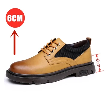Мужская повседневная обувь из натуральной кожи, увеличивающая рост обувь/балетки, инструменты для отдыха, рабочая обувь, мужская классическая обувь, увеличивающая рост