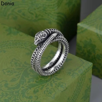 Ювелирные изделия Donia, европейская и американская мода, старинное серебряное кольцо в форме змеи, новая роскошная пара мужчин и женщин