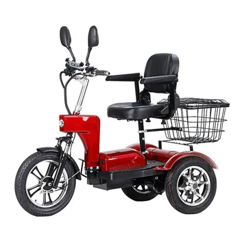 Электрический трехколесный велосипед Для пожилых людей, Скутер, Аккумулятор для отдыха, Трехколесный велосипед для дома, Устойчивая конструкция, Противоскользящая корзина для хранения большой емкости