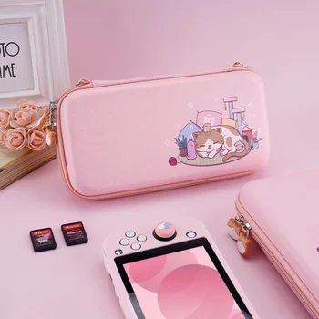 PlayVital, розовый милый чехол для переноски для Nintendo Switch Lite, чехол для хранения для девочек, колпачки для захвата большого пальца для Switch Lite