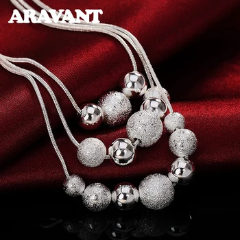 Серебряные бусины Aravant 925 Пробы, Цепочки, ожерелье Для Женщин, Модные ювелирные изделия