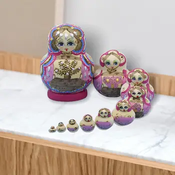 подарочная Матрешка 10x Деревянные Штабелируемые куклы для настольного декора Гостиной