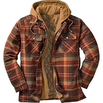 Мужская Осенне-зимняя Повседневная куртка BOLUBAO Высокого качества в плотную клетку с принтом в Европейском Стиле, Мужская Хлопковая куртка С капюшоном, Размер S-5XL