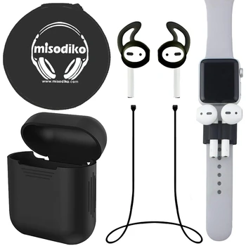 наборы аксессуаров misodiko для Airpods-силиконовый чехол air pods + крепление airpod Pounch + держатель ремешка для часов + Ремешок + крючки для ушных вкладышей earpods