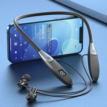 EARDECO НОВЫЕ наушники для воспроизведения 60 часов, Беспроводные наушники Bluetooth 5.3, спортивная водонепроницаемая гарнитура с шейным ободком для Samsung Xiaomi