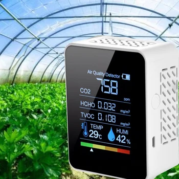Многофункциональный измеритель CO2 5 в 1, цифровой тестер температуры и влажности, ЖК-детектор углекислого газа, монитор качества воздуха
