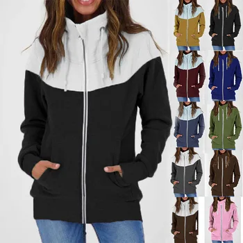 Новая осенне-зимняя повседневная женская одежда в европейском и американском стиле, цветовая гамма, плюс бархатный свитер, пальто, пальто для женщин