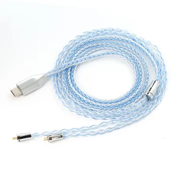 8-жильный кабель для декодирования KBEAR T3 с покрытием из ОФК высокой чистоты и серебряным разъемом MMCX/2PIN/TFZ