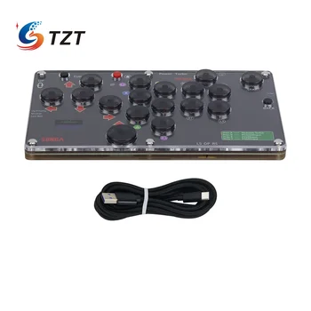 Мини-аркадный контроллер TZT SUNGA 17-Botton Fight Stick Игровой контроллер с экраном для Hitbox PC/PS4