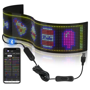 Светодиодная пиксельная панель Bluetooth APP USB 5V с гибким адресуемым рисунком RGB, граффити, анимационный дисплей с прокруткой L