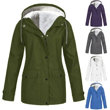 Осенне-зимняя плюшевая куртка 2023, верхнее пальто с капюшоном для альпинизма на открытом воздухе