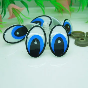 Овальные защитные глаза 25 * 16 мм / синего цвета, пластиковые кукольные глаза, Аксессуары ручной работы для изготовления кукол-медведей, животных, кукол - 100шт EA291