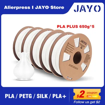 JAYO 5 шт. Нить для 3D-принтера PLA/PETG/SILK/PLA +/Rainbow 1,75 мм 0,65 кг/рулон Материалы для 3D-печати для 3D-принтера и 3D-ручки