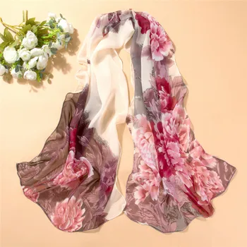 160*60 см Новые весенне-летние взрывные модели, многоцветный шифоновый шелковый шарф с принтом, женская дикая солнцезащитная шаль, декоративный шарф