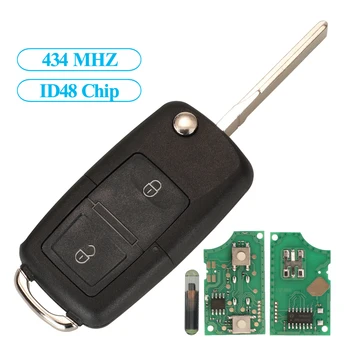 Jingyuqin Дистанционный Автомобильный ключ 433 МГц ID48 Для VW Bora Golf Polo Passat Touran MK4 Seat Leon Altea Ibiza Skoda IJ0959753AG/CT/DJ/N
