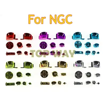 20 комплектов сменных кнопок для контроллера Gamecube с позолоченным гальваническим покрытием и аксессуаров для кнопок NGC
