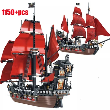 Город Карибских Пиратов, строительные блоки, сделай сам, 4195 Модель корабля 