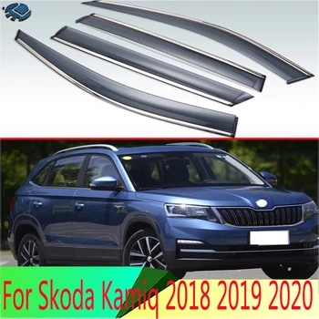Для Skoda Kamiq 2018 2019 2020 Пластиковый внешний козырек, вентиляционные шторы, защита от солнца и дождя, дефлектор 4 шт.
