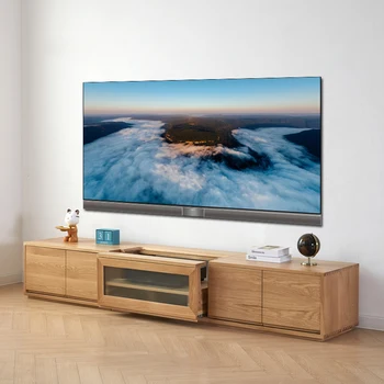Интеллектуальный ТВ-шкаф с короткофокусной телескопической памятью для мебели для гостиной, подставки для телевизоров из массива дерева, лазерные ТВ-шкафы