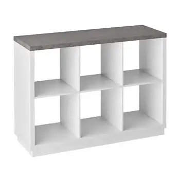 Создайте свою собственную мебель-органайзер на 6 кубов, белый с верхом из искусственного бетона